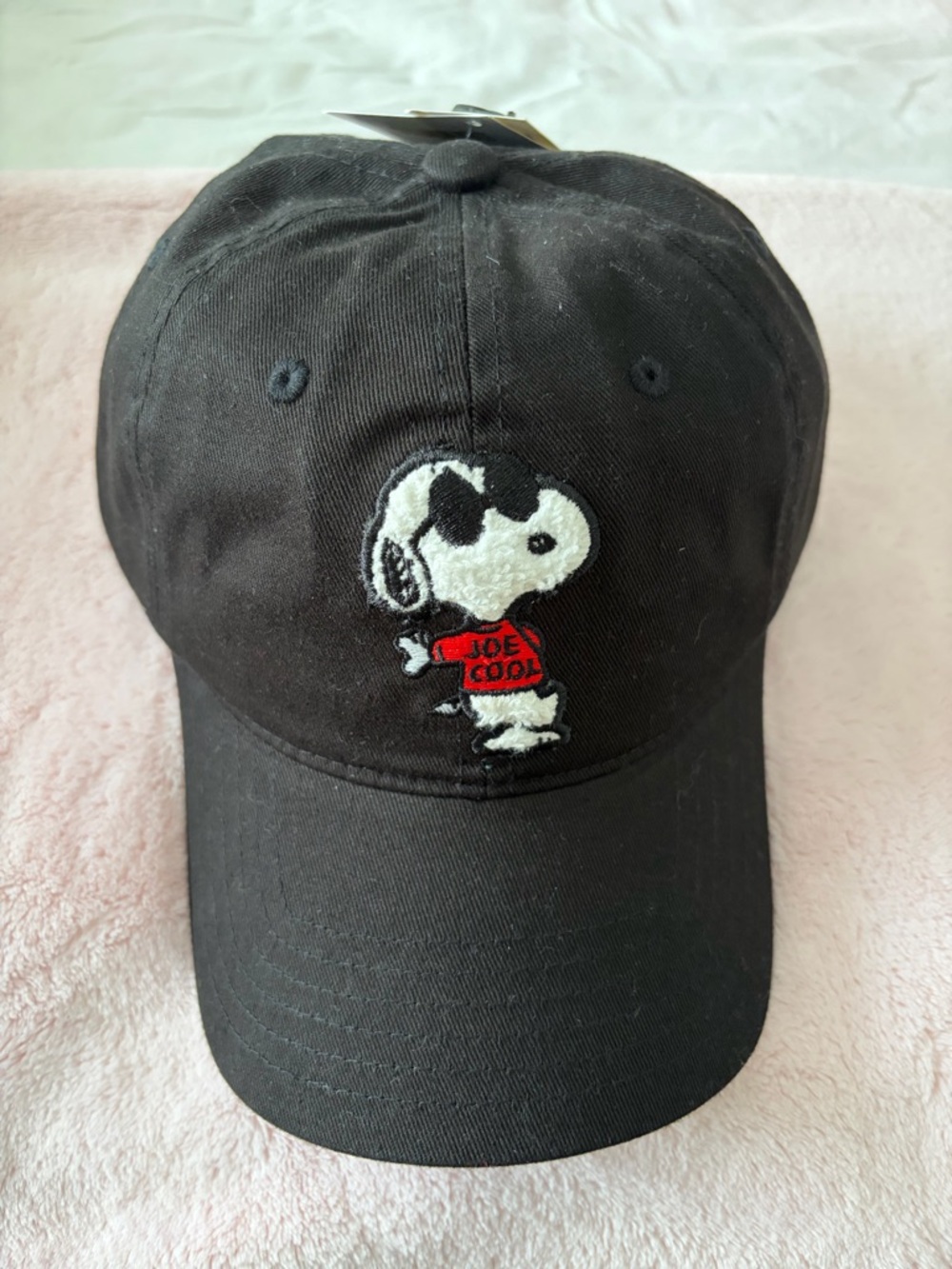 Kids Black Snoopy 'Joe Cool' Baseball Cap